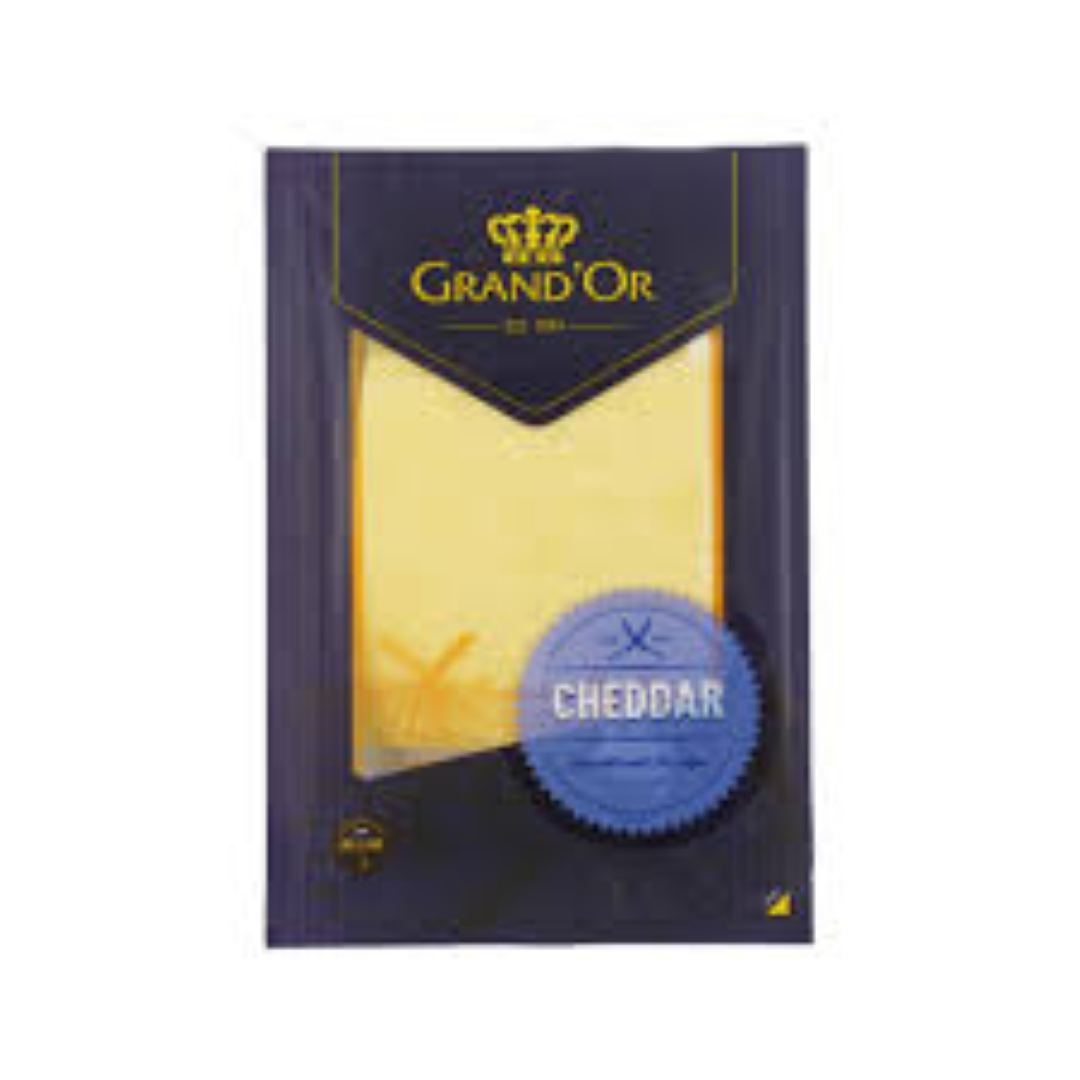 GRANDOR CHEDDAR CHEESE WHITE SLICES 160G